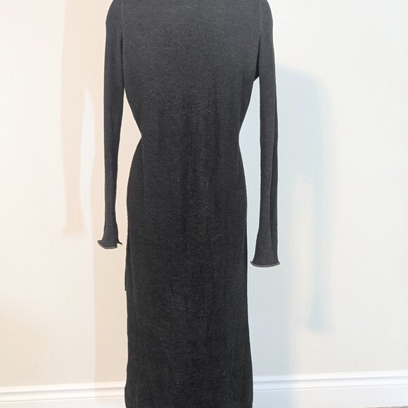 Zara Split Hem Sweater Dress Green Black Medium - Picture 5 of 10